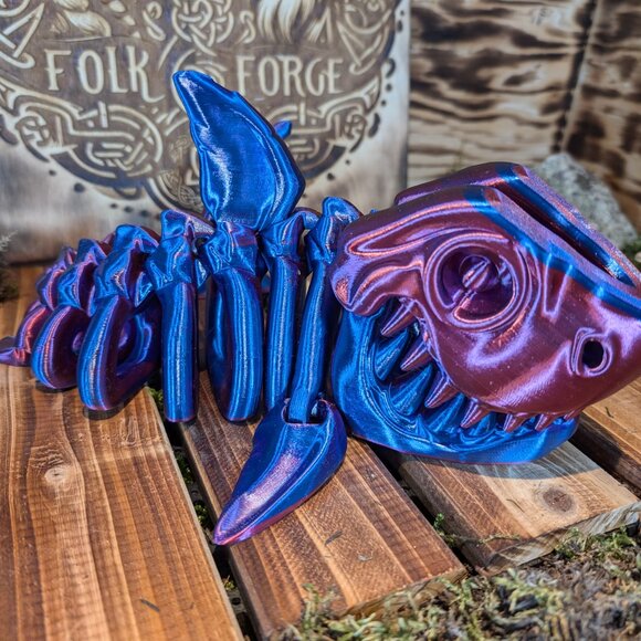 Skeleton Flexi Shark Flexible Articulated Fidget Toy Ocean 3D Printed - Picture 2 of 10